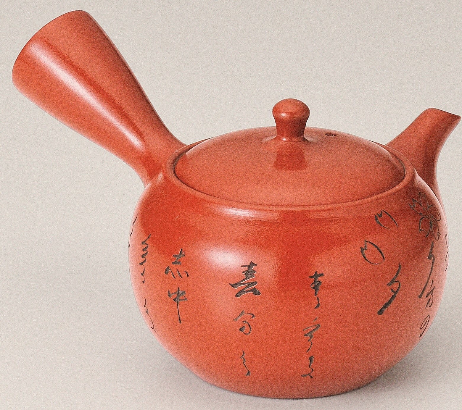 Red Tokoname-yaki Kyusu - Japanese Teapot